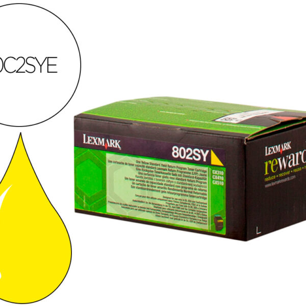 TONER LASER LEXMARK 80C2SYE AMARELO 2000 PAGINAS