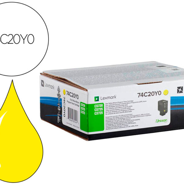 TONER LEXMARK LASER 74C20Y0 CX725DE / CS720DE / CS725DE AMARELO 3000 PAGINAS