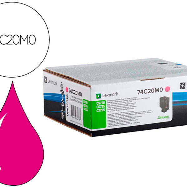 TONER LEXMARK LASER 74C20M0 CX725DE / CS720DE / CS725DE MAGENTA 3000 PAGINAS
