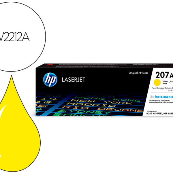 TONER HP 207A HP LASERJET PRO M255DW / M255NW / M282NW / M283FDN AMARELO 1250 PAGINAS