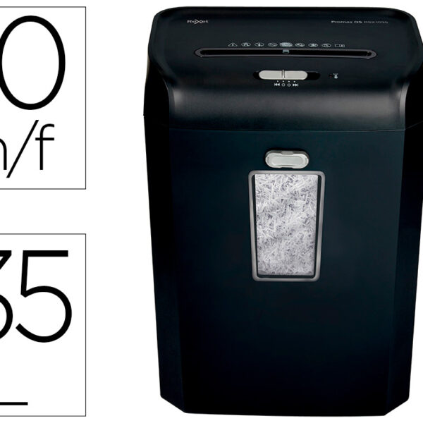 DESTRUIDORA DE DOCUMENTOS REXEL PROMAX QS RSX1035 CAPACIDADE 10 FOLHAS PARTICULAS DESTROI AGRAFES CLIPS E CARTOES