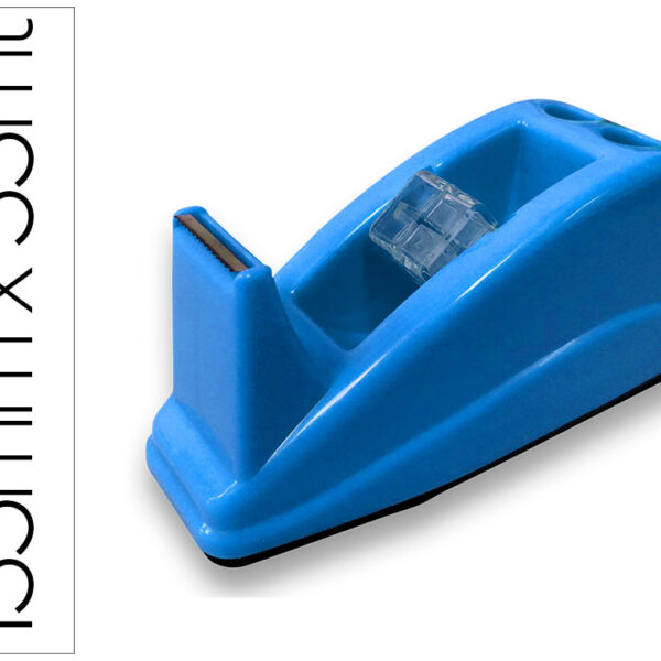 DESENROLADOR SECRETARIA Q-CONNECT PLASTICO PARA FITAS DE 33 MT COR AZUL 135X58X60 MM