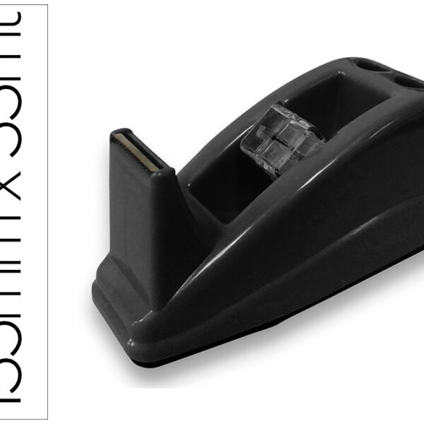 DESENROLADOR SECRETARIA Q-CONNECT PLASTICO PARA FITAS DE 33 MT COR PRETO 135X58X60 MM