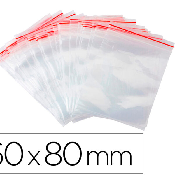 BOLSA PLASTICO AUTO SELADA Q-CONNECT 60X80 MM PACK DE 100 UNIDADES