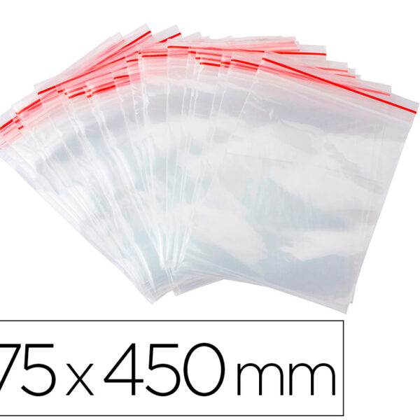 BOLSA PLASTICO AUTO SELADA Q-CONNECT 275X450 MM PACK DE 100 UNIDADES