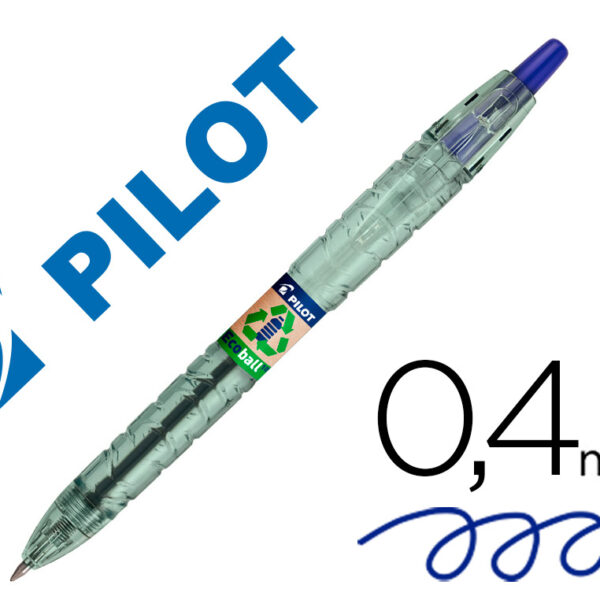 ESFEROGRAFICA PILOT ECOBALL PLASTICO RECICLADO TINTA DE OLEO PONTA DE ESFERA 1 MM COR AZUL