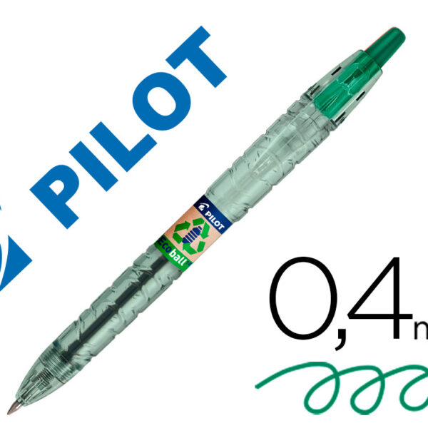 ESFEROGRAFICA PILOT ECOBALL PLASTICO RECICLADO TINTA DE OLEO PONTA DE ESFERA 1 MM COR VERDE
