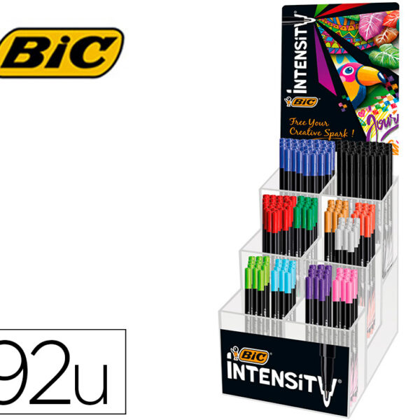 MARCADOR BIC INTENSITY FINE PONTA DE FIBRA 0,4 MM EXPOSITOR 192 UNIDADES CORES SORTIDAS 160X130X345 MM