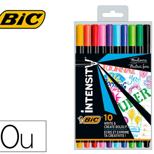 MARCADOR BIC INTENSITY FINE PONTA DE FIBRA 0,4 MM BLISTER DE 10 UNIDADES CORES SORTIDAS