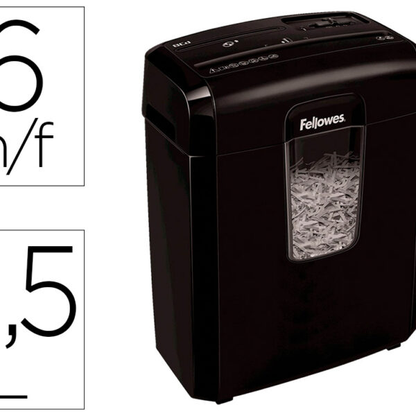 DESTRUIDORA DE DOCUMENTOS FELLOWES LX-25M CAPACIDADE 6F SEGURANCA P4 DESTROI AGRAFES CLIPS E CARTOES CESTO 11,5L