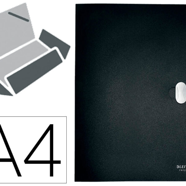 PASTA DE PROJETOS LEITZ RECYCLE DIN A4 POLIPROPILENO LOMBADA 38 MM PRETO