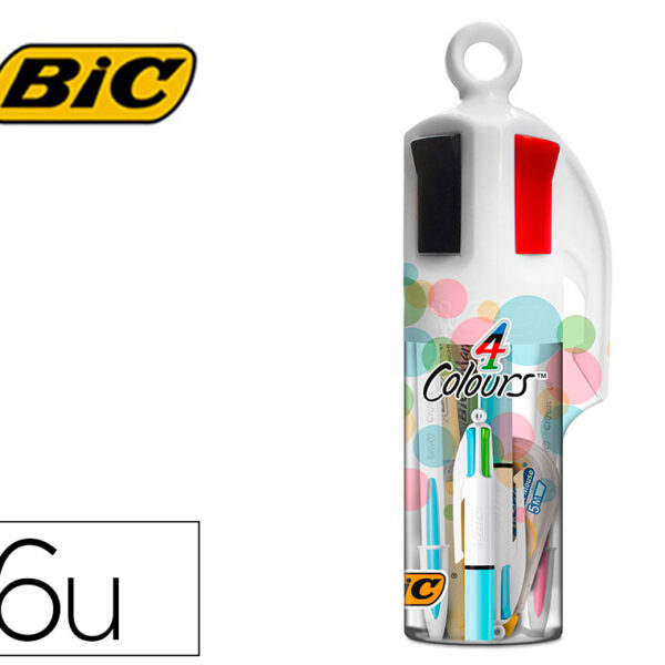 SET BIC MEGATUBO PASTEL 2 CRISTAL UP + 1 QUATRO CORES PASTEL + 2 FLUOR GRIP PASTEL + 1 CORRETOR MINI POCKET MOUSE