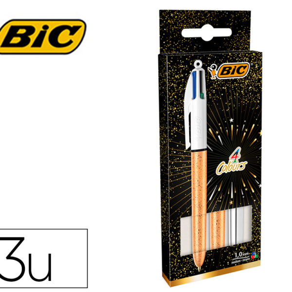 SET OFERTA BIC 50 ANIVERSARIO 2 QUATRO CORES OURO MATE + 1 SHINE PRATA