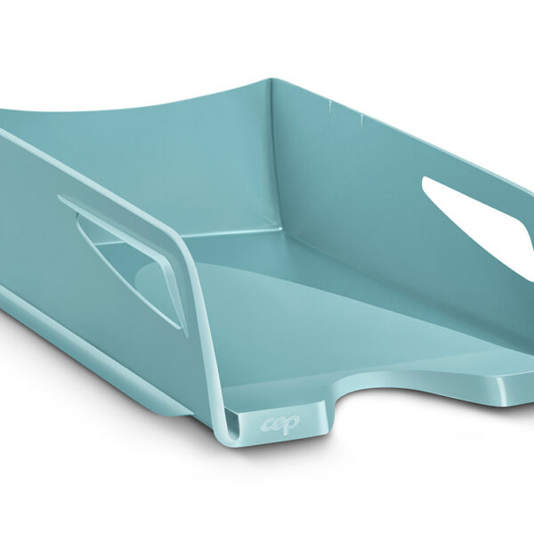 BANDEJA DE SECRETARIA CEP RIVIERA PLASTICO MAXI COR VERDE AGUA 387X265X115