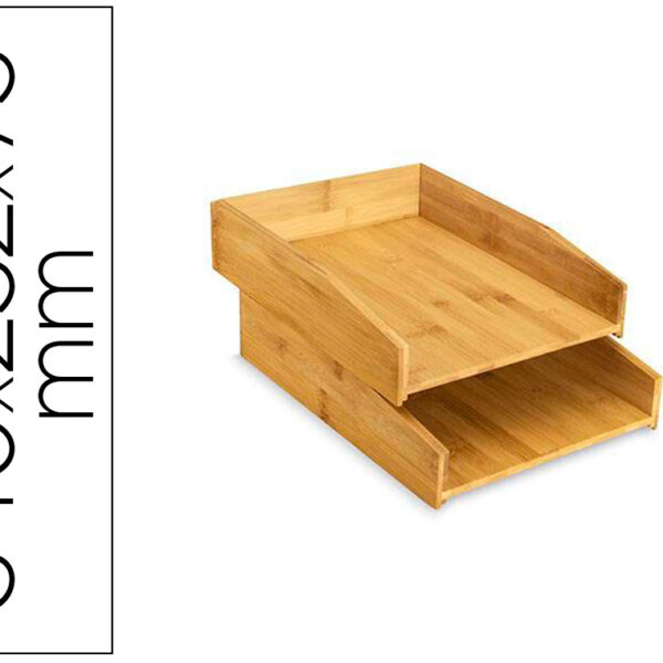 BANDEJA DE SECRETARIA CEP SILVA BAMBU LOTE DE 2 UNIDADES 340X252X75 MM