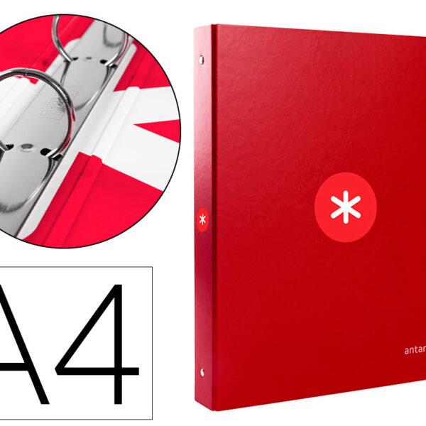 PASTA ANTARTIK DIN A4 FORRADA 4 ANEIS 25 MM REDONDOS COR FRAMBOESA