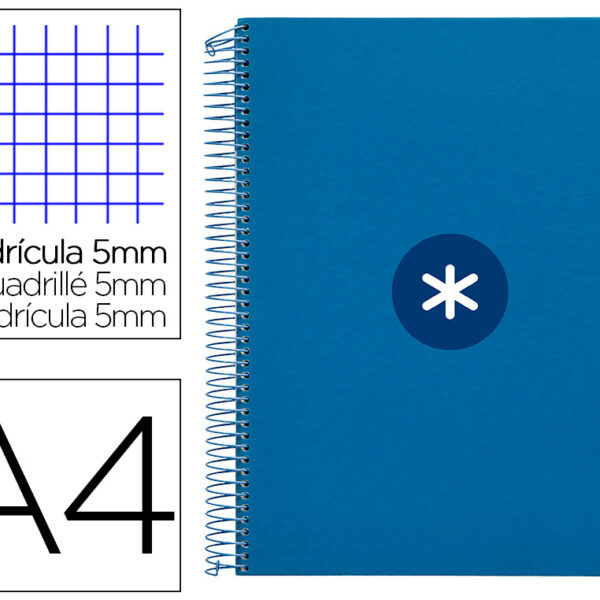 CADERNO ESPIRAL DIN A4 ANTARTIK CAPA FORRADA 120 F 100 GR QUADRICULA 5MM 5 BANDAS COR AZUL ESCURO