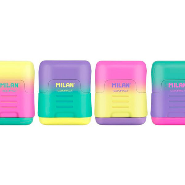 APARA LAPIS MILAN COMPACT SUNSET PLASTICO 2 USOS CORES SORTIDAS