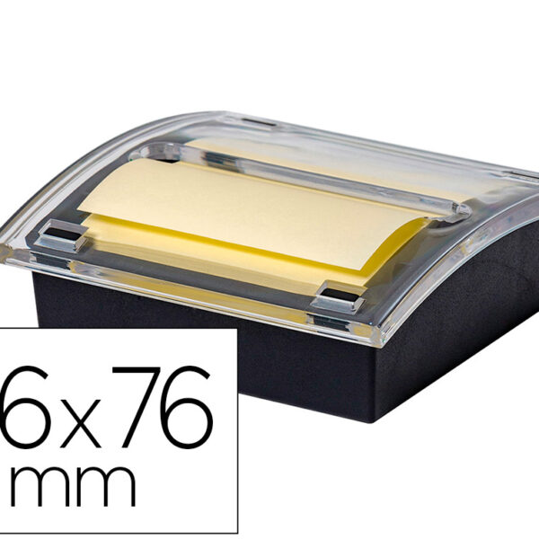 SUPORTE PARA BLOCO DE NOTAS ADESIVAS Q-CONNECT ZIG-ZAG COR PRETO COM 1 BLOCO 76X76 MM