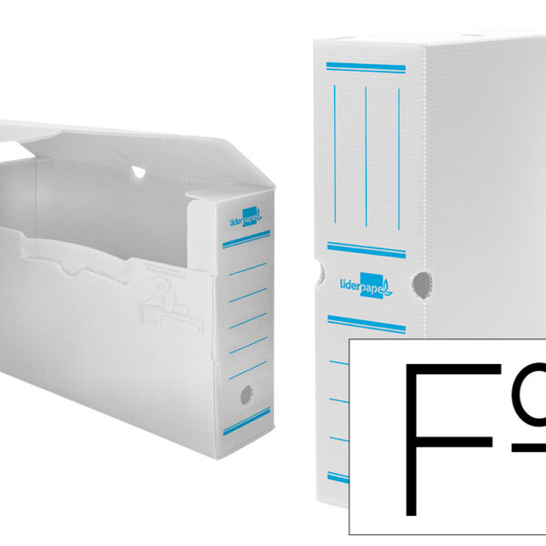 CAIXA PARA ARQUIVO MORTO LIDERPAPEL EM POLIPROPILENO BRANCO FORMATO 360X260X100 MM