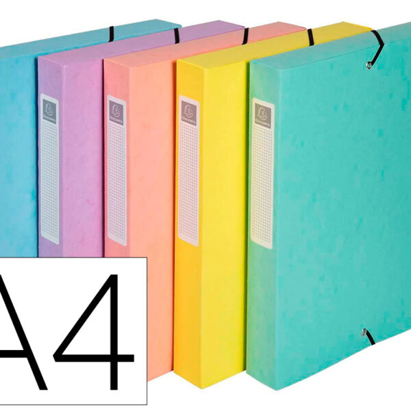 PASTA DE PROJETOS EXACOMPTA AQUAREL CARTAO FORRADO DIN A4 LOMBADA 40 MM CORES PASTEL SORTIDAS