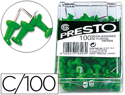 ALFINETES DE SINALIZACAO VERDE CAIXA COM 100 UNIDADES