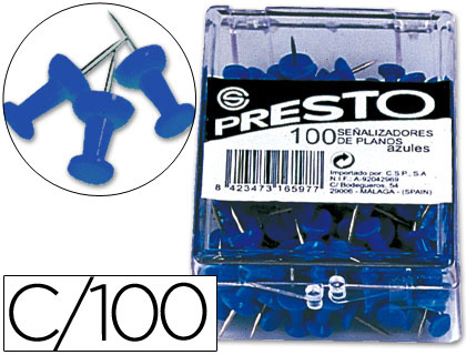 ALFINETES DE SINALIZACAO AZUL CAIXA COM 100 UNIDADES