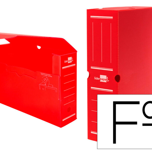 CAIXA PARA ARQUIVO MORTO LIDERPAPEL EM POLIPROPILENO VERMELHO FORMATO 360X260X100 MM