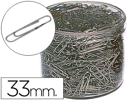 CLIPS N. 2, 33 MM CAIXA 1000 UNIDADES - NIQUELADOS