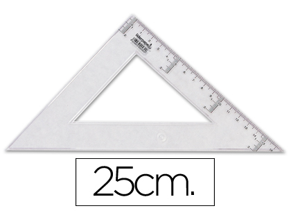 ESQUADRO LIDERPAPEL CRISTAL LIDERPAPEL TRANSPARENTE 25 CM