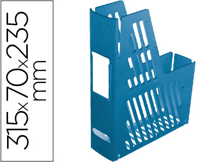PORTA REVISTAS ARCHIVO 2000 DE PLASTICO COM IDENTIFICACAO, AZUL