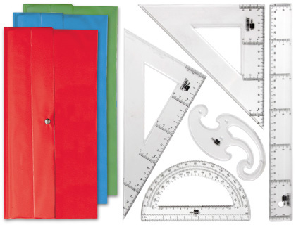 JOGO DE REGUAS CRISTAL LIDERPAPEL