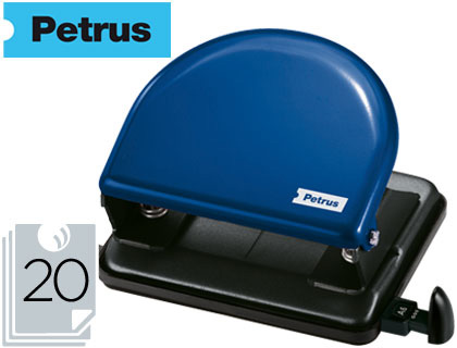 FURADOR PETRUS 52 METALICO CAPACIDADE 20 FOLHAS AZUL