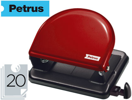 FURADOR PETRUS 52 METALICO CAPACIDADE 20 FOLHAS VERMELHO