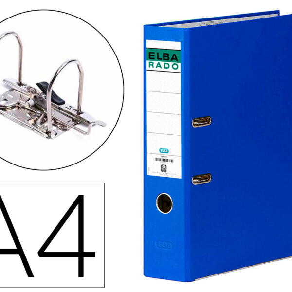 PASTA DE ARQUIVO DE ALAVANCA ELBA CARTAO DIN A4 LOMBADA 80 MM AZUL