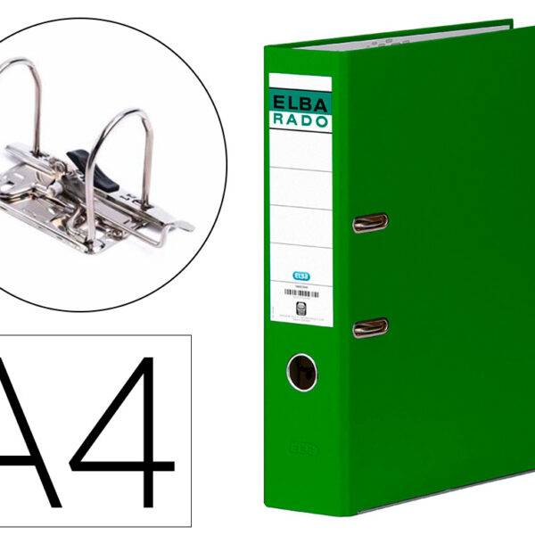PASTA DE ARQUIVO DE ALAVANCA ELBA CARTAO DIN A4 LOMBADA 80 MM VERDE