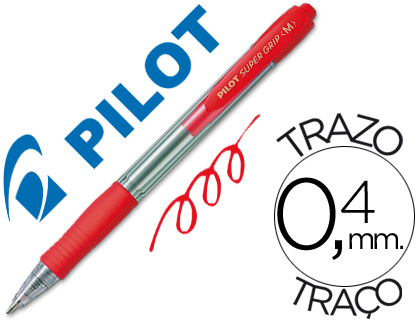 ESFEROGRAFICA PILOT SUPER GRIP VERMELHO -RETRATIL -COM GRIP-TINTA BASE DE OLEO