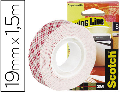 SUPORTE ADESIVO FITA DUPLA FACE 1,5MT X 19 MM