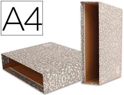 CAIXA PARA PASTA DE ARQUIVO LIDERPAPEL CLASSIC RED DIN A4 MARMOREADA CINZA