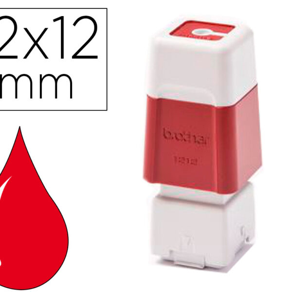 CARIMBO AUTOMATICO BROTHER 12 MM X 12 MM VERMELHO