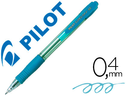ESFEROGRAFICA PILOT SUPER GRIP CELESTE -RETRATIL -COM GRIP-TINTA BASE DE OLEO