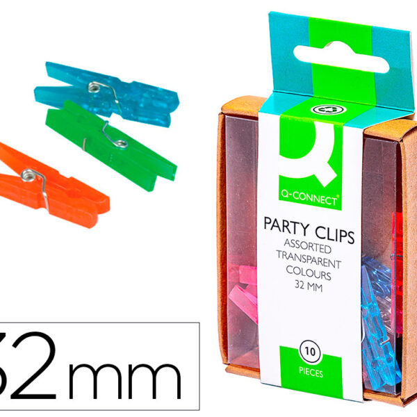 MOLA FANTASIA Q-CONNECT 32 MM CAIXA 10 DE CORES SORTIDAS