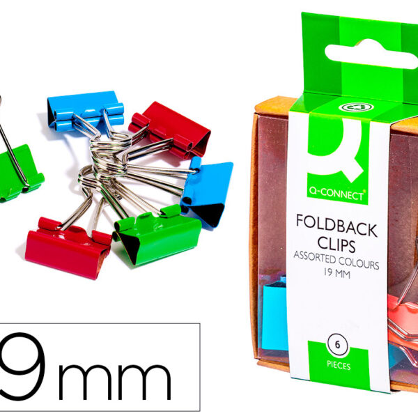 MOLA METALICA Q-CONNECT REVERSIVEL 19 MM CAIXA DE 6 UNIDADES