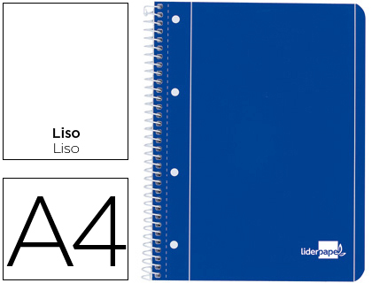 CADERNO ESPIRAL LIDERPAPEL CAPA AZUL MICRO 80 F DIN A4 LISO