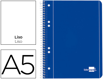 CADERNO ESPIRAL LIDERPAPEL CAPA AZUL MICRO 80 F DIN A5 LISO