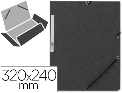 PASTA DE ELASTICOS Q-CONNECT DIN A4 COM ABAS PRETO