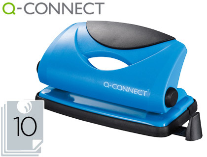 FURADOR Q-CONNECT CAPACIDADE 10 FOLHAS AZUL
