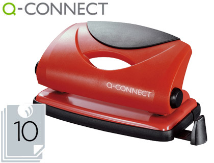FURADOR Q-CONNECT CAPACIDADE 10 FOLHAS VERMELHO