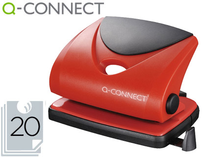 FURADOR Q-CONNECT CAPACIDADE 20 FOLHAS VERMELHO