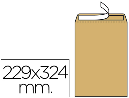 ENVELOPE LIDERPAPEL N.7 BOLSA DIN A4 C4 CASTANHO 229X324 MM TIRA DE SILICONE PACK DE 250 UNIDADES